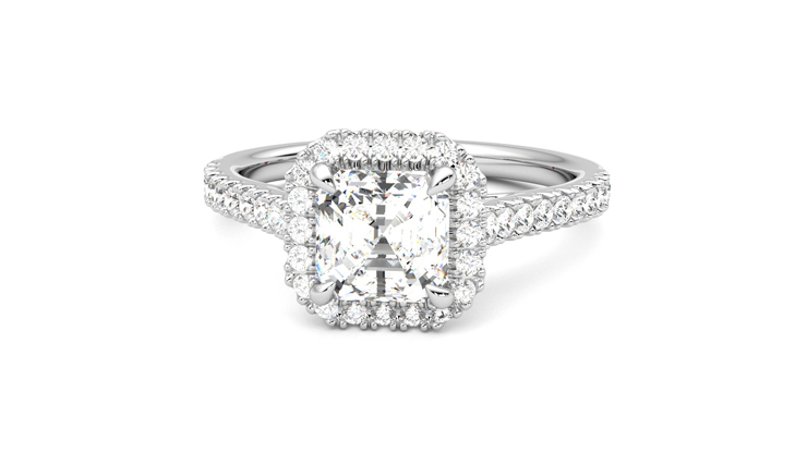 Taylor & Hart Allure Asscher Engagement Ring 360 degree image 28