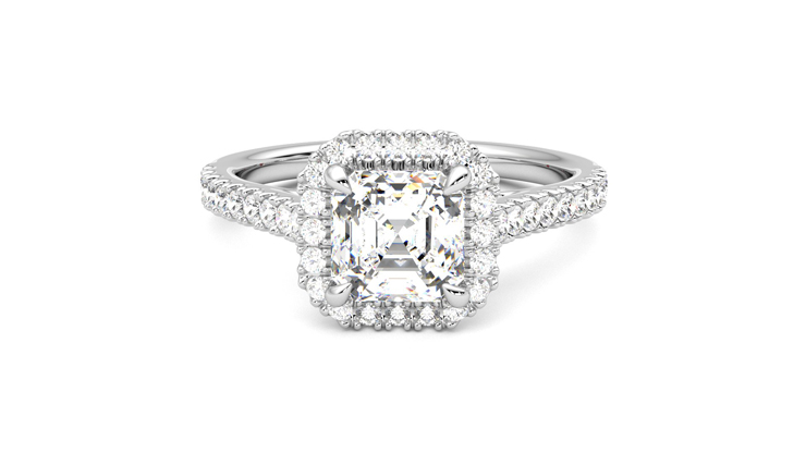 Taylor & Hart Allure Asscher Engagement Ring 360 degree image 29