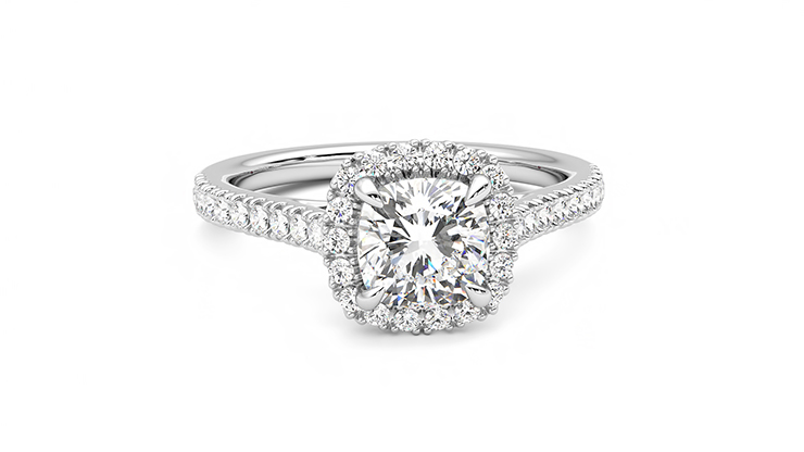Taylor & Hart Allure Cushion Engagement Ring 360 degree image 2