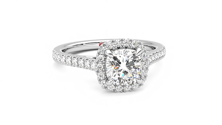 Taylor & Hart Allure Cushion Engagement Ring 360 degree image 3