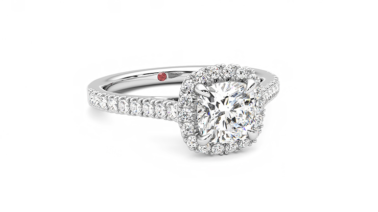 Taylor & Hart Allure Cushion Engagement Ring 360 degree image 4