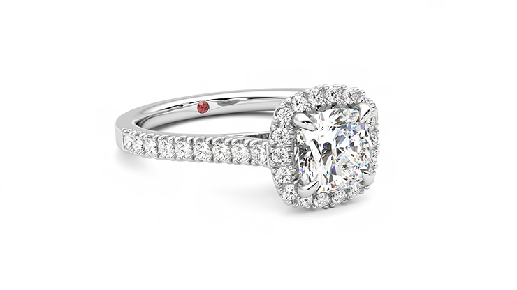 Taylor & Hart Allure Cushion Engagement Ring 360 degree image 5