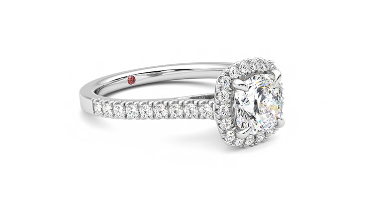 Taylor & Hart Allure Cushion Engagement Ring 360 degree image 6