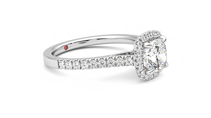 Taylor & Hart Allure Cushion Engagement Ring 360 degree image 7