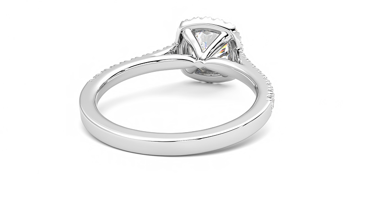 Taylor & Hart Allure Cushion Engagement Ring 360 degree image 14