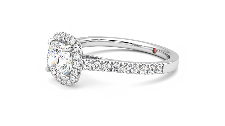Allure | Platinum halo style engagement ring | &