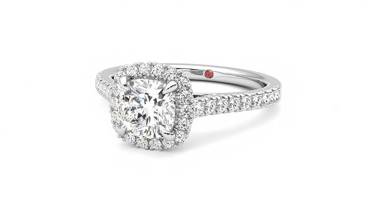 Taylor & Hart Allure Cushion Engagement Ring 360 degree image 26