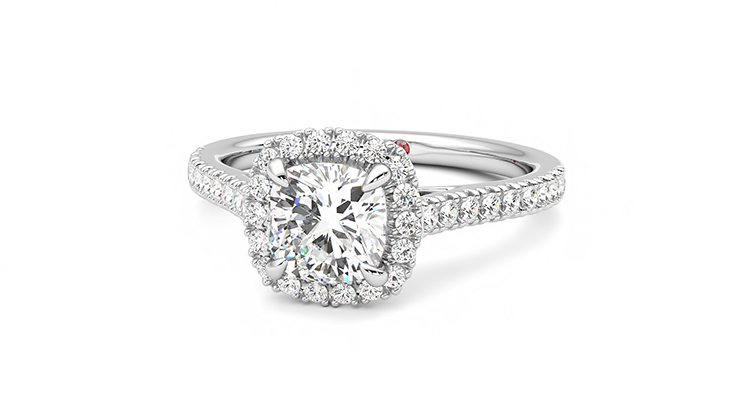 Taylor & Hart Allure Cushion Engagement Ring 360 degree image 27