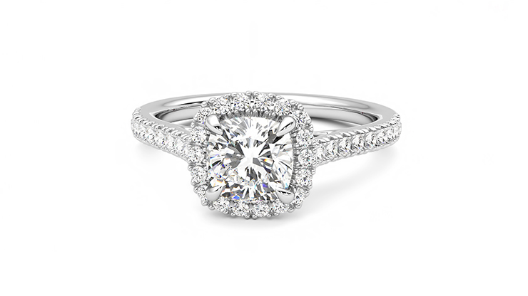 Taylor & Hart Allure Cushion Engagement Ring 360 degree image 28