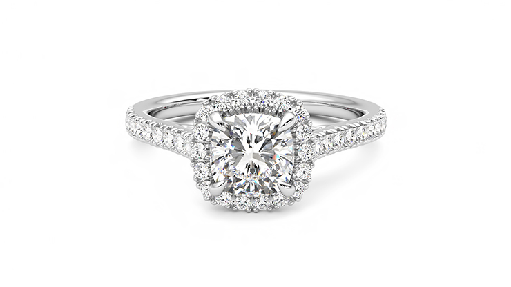 Taylor & Hart Allure Cushion Engagement Ring 360 degree image 29
