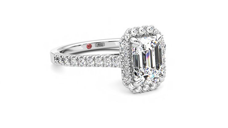 Taylor & Hart Allure Emerald Engagement Ring 360 degree image 5