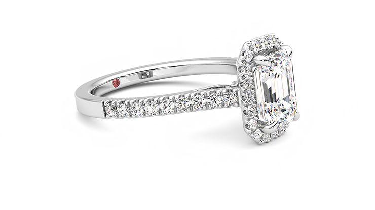 Taylor & Hart Allure Emerald Engagement Ring 360 degree image 7