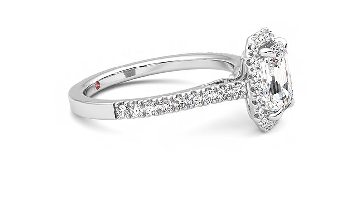 Taylor & Hart Allure Emerald Engagement Ring 360 degree image 8