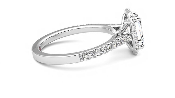 Taylor & Hart Allure Emerald Engagement Ring 360 degree image 10