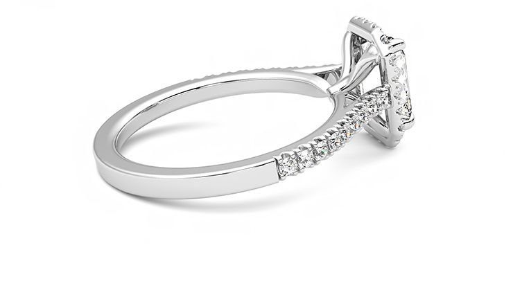 Taylor & Hart Allure Emerald Engagement Ring 360 degree image 11