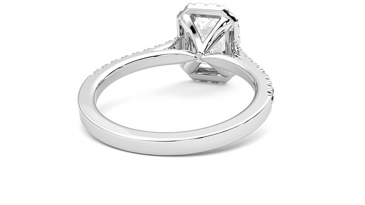 Taylor & Hart Allure Emerald Engagement Ring 360 degree image 14