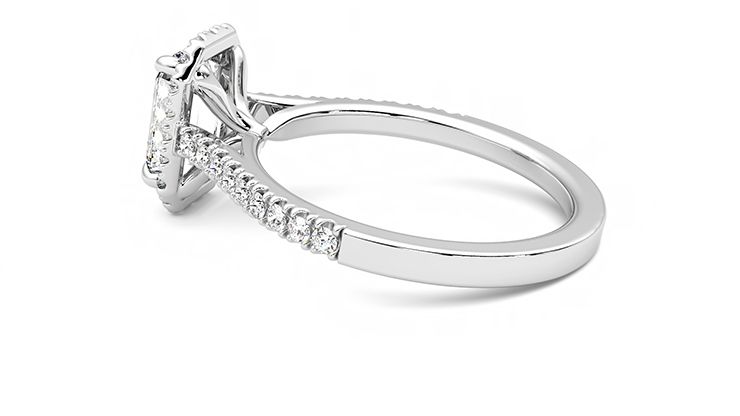 Taylor & Hart Allure Emerald Engagement Ring 360 degree image 19