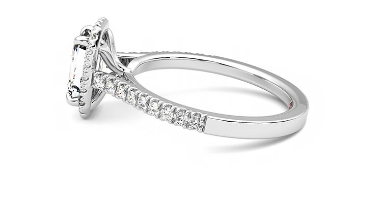 Taylor & Hart Allure Emerald Engagement Ring 360 degree image 20