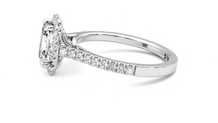 Taylor & Hart Allure Emerald Engagement Ring 360 degree image 21