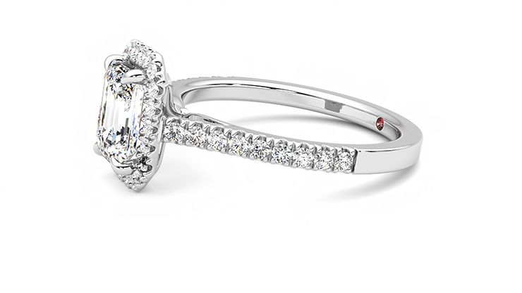 Taylor & Hart Allure Emerald Engagement Ring 360 degree image 22
