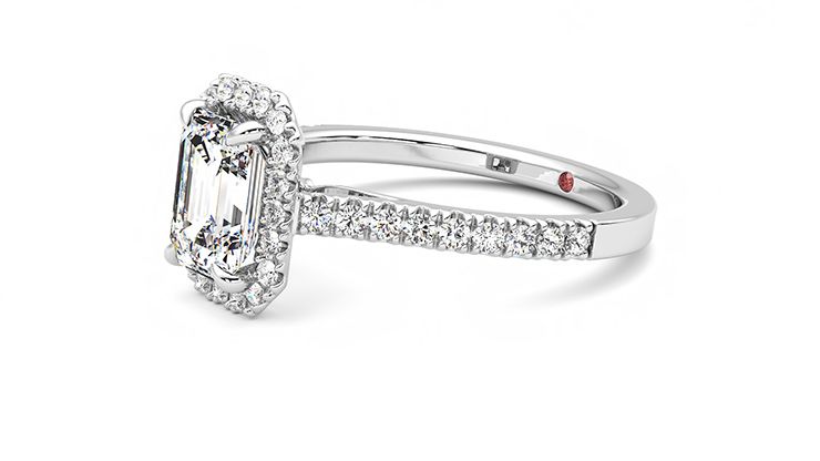 Taylor & Hart Allure Emerald Engagement Ring 360 degree image 23