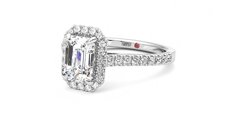Taylor & Hart Allure Emerald Engagement Ring 360 degree image 25