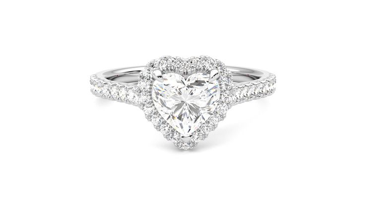 Taylor & Hart Allure Heart Engagement Ring 360 degree image 1