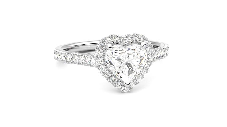 Taylor & Hart Allure Heart Engagement Ring 360 degree image 3