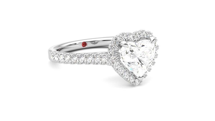 Taylor & Hart Allure Heart Engagement Ring 360 degree image 5