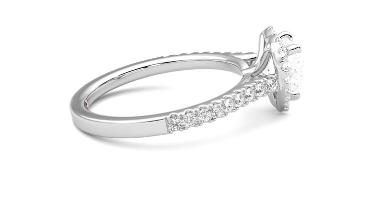Taylor & Hart Allure Heart Engagement Ring 360 degree image 10