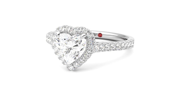 Taylor & Hart Allure Heart Engagement Ring 360 degree image 26