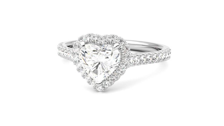 Taylor & Hart Allure Heart Engagement Ring 360 degree image 27