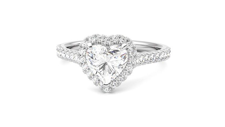 Taylor & Hart Allure Heart Engagement Ring 360 degree image 28