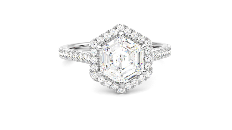Taylor & Hart Allure Hexagonal Engagement Ring 360 degree image 2