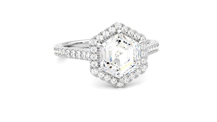 Taylor & Hart Allure Hexagonal Engagement Ring 360 degree image 3