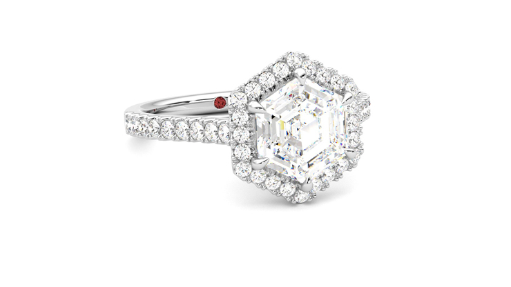 Taylor & Hart Allure Hexagonal Engagement Ring 360 degree image 4
