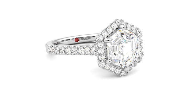 Taylor & Hart Allure Hexagonal Engagement Ring 360 degree image 5