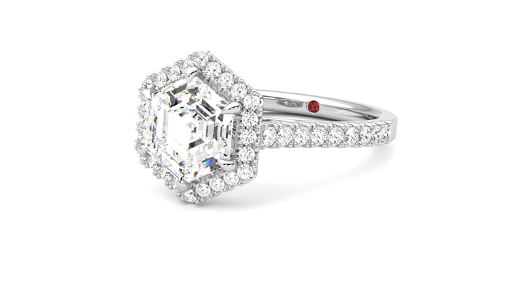 Taylor & Hart Allure Hexagonal Engagement Ring 360 degree image 25