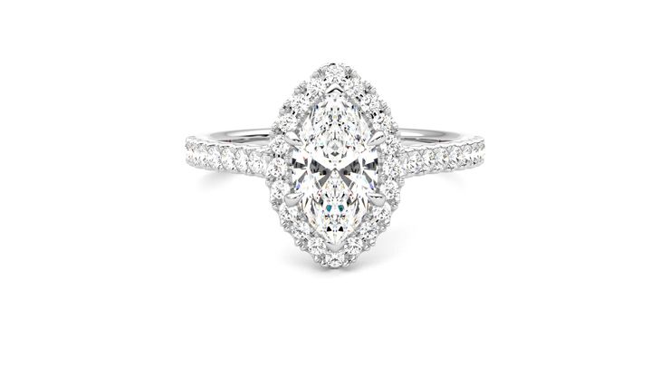 Taylor & Hart Allure Marquise Engagement Ring 360 degree image 0
