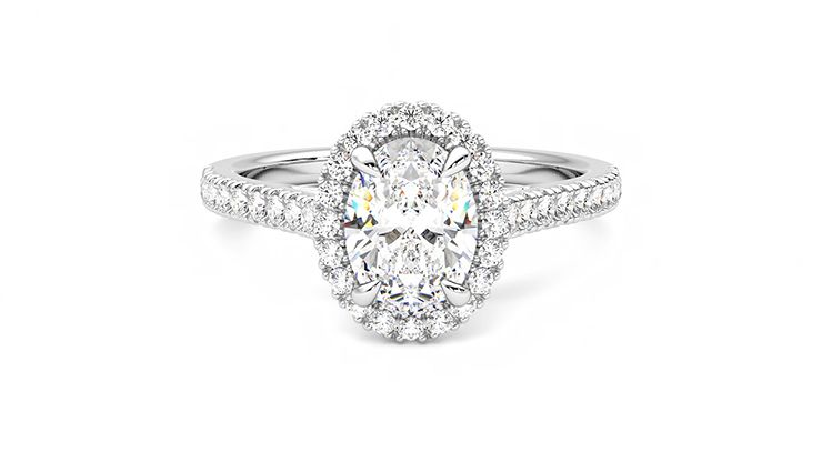 Taylor & Hart Allure Oval Engagement Ring 360 degree image 0