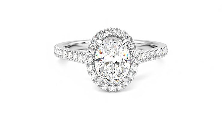 Taylor & Hart Allure Oval Engagement Ring 360 degree image 1