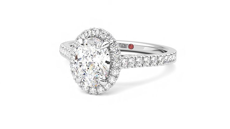 Taylor & Hart Allure Oval Engagement Ring 360 degree image 26