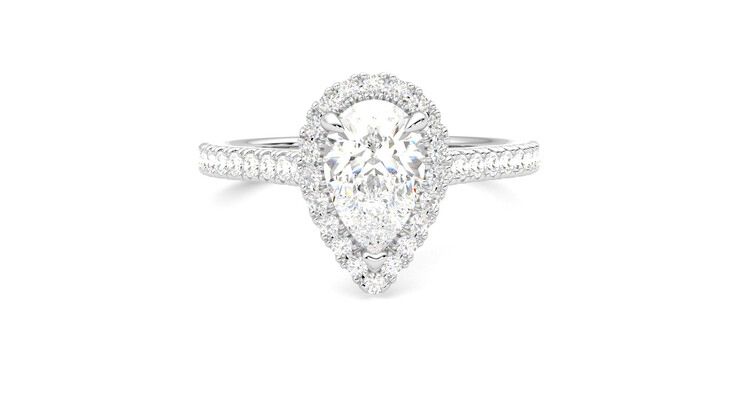 Taylor & Hart Allure Pear Engagement Ring 360 degree image 1