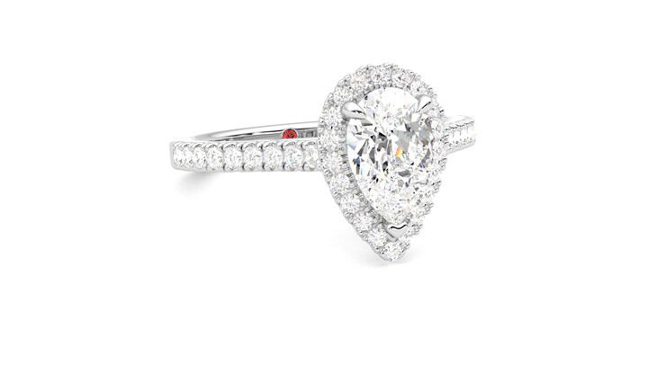 Taylor & Hart Allure Pear Engagement Ring 360 degree image 4