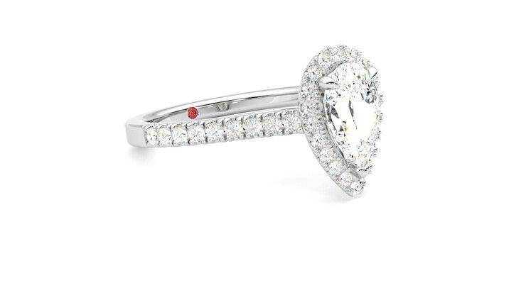 Taylor & Hart Allure Pear Engagement Ring 360 degree image 6