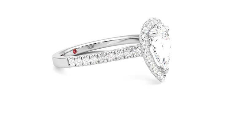 Taylor & Hart Allure Pear Engagement Ring 360 degree image 7