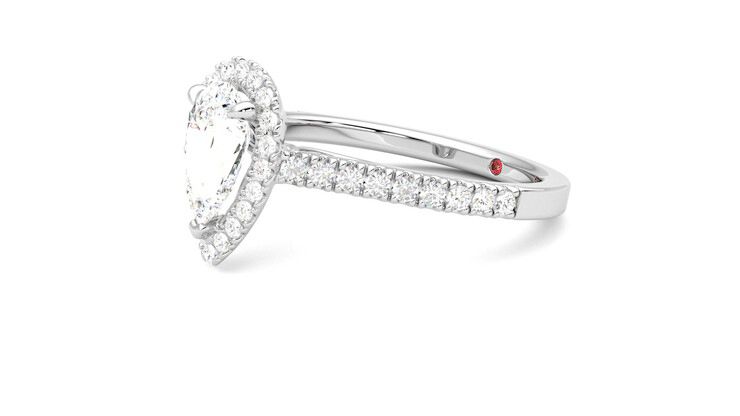 Taylor & Hart Allure Pear Engagement Ring 360 degree image 22