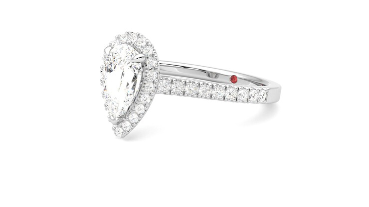 Taylor & Hart Allure Pear Engagement Ring 360 degree image 23