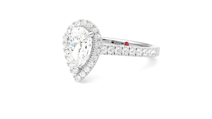 Taylor & Hart Allure Pear Engagement Ring 360 degree image 24