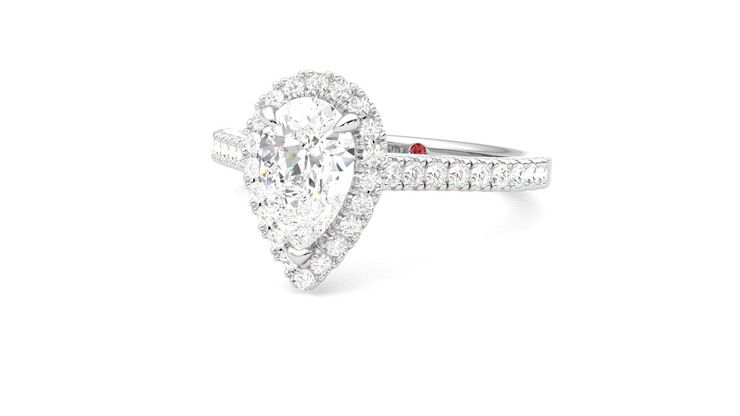 Taylor & Hart Allure Pear Engagement Ring 360 degree image 25